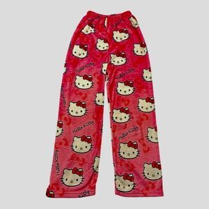 Hello Kitty Pink Fleece Pajama Pants Lounge Sleepwear‎ Women's Asian L